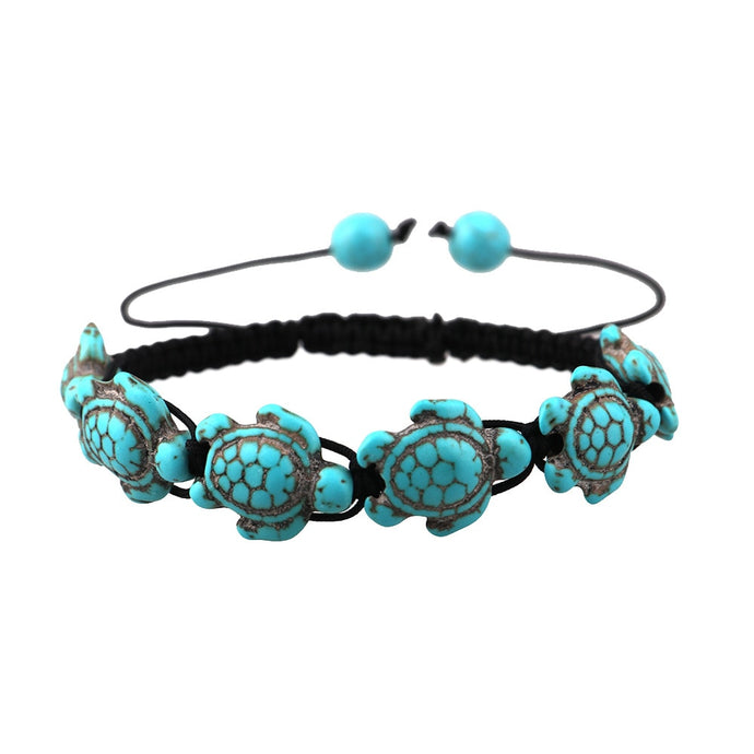 Summer Style Sea Turtle Beads Bracelets For Women Men Classic Blue Natural Stone