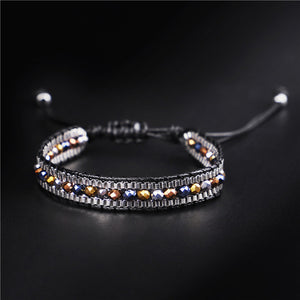 Bling Mixed Crystal Beads Single Leather Wrap Bracelet