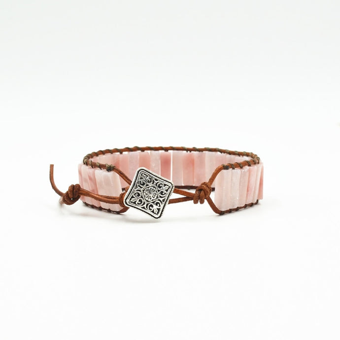 Women Bracelet Jewelry Natural Pink Opal Stone